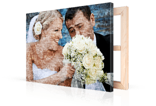 foto mosaico stampato su tela_esempio coppia matrimonio